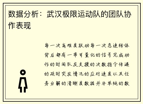 数据分析：武汉极限运动队的团队协作表现